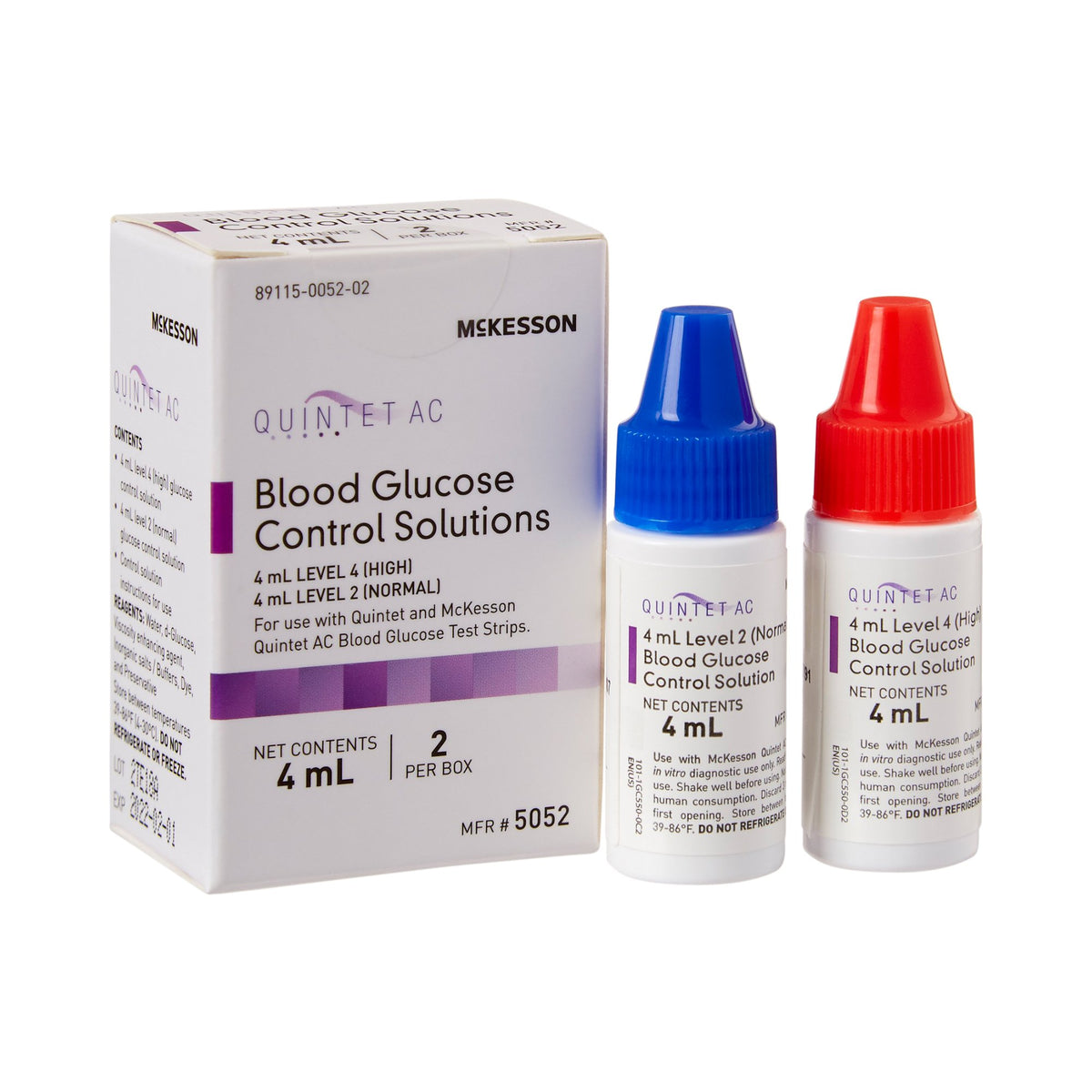 McKesson Quintet AC® Glucose Control Solution, 4 mL - Diagnostic Instruments and Supplies>Diabetes Monitoring>Glucose Mete...