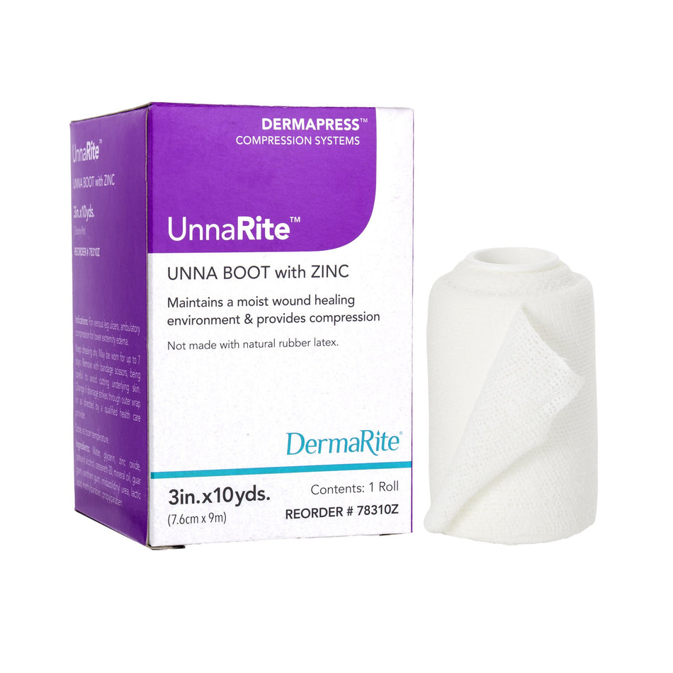 UnnaRite Unna Boot with Zinc Oxide, 3 Inch x 10 Yard-Unna Boot UnnaRite� Zinc Oxide 3 Inch X 10 Yard