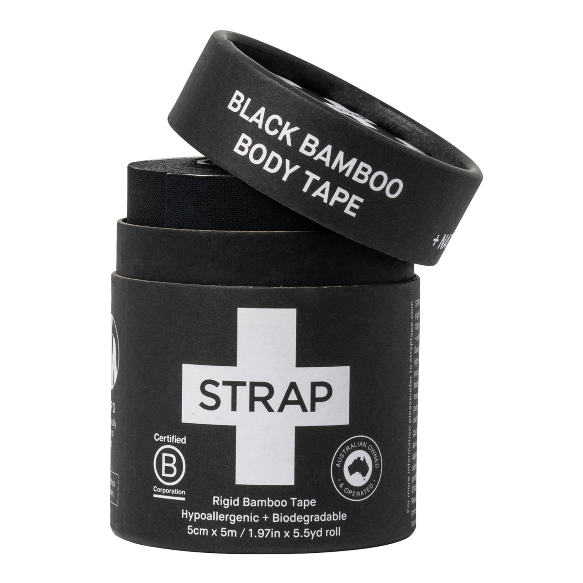 Strap Bamboo Fiber Athletic Tape, 1.97 Inch x 5-1/2 Yard, Black-Athletic Tape Strap Black 1.97 Inch X 5-1/2 Yard Bamboo Fiber NonSterile