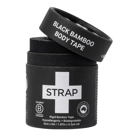 Strap Bamboo Fiber Athletic Tape, 1.97 Inch x 5-1/2 Yard, Black-Athletic Tape Strap Black 1.97 Inch X 5-1/2 Yard Bamboo Fiber NonSterile