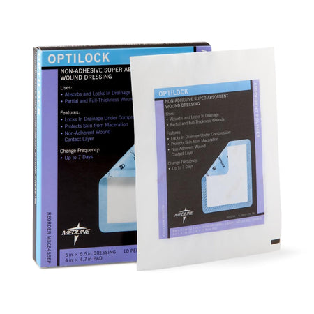 Optilock Nonadhesive Dressing, 5 x 5½ Inch - Wound Care>Advanced Wound Care>Super Absorbent Dressings - Medline