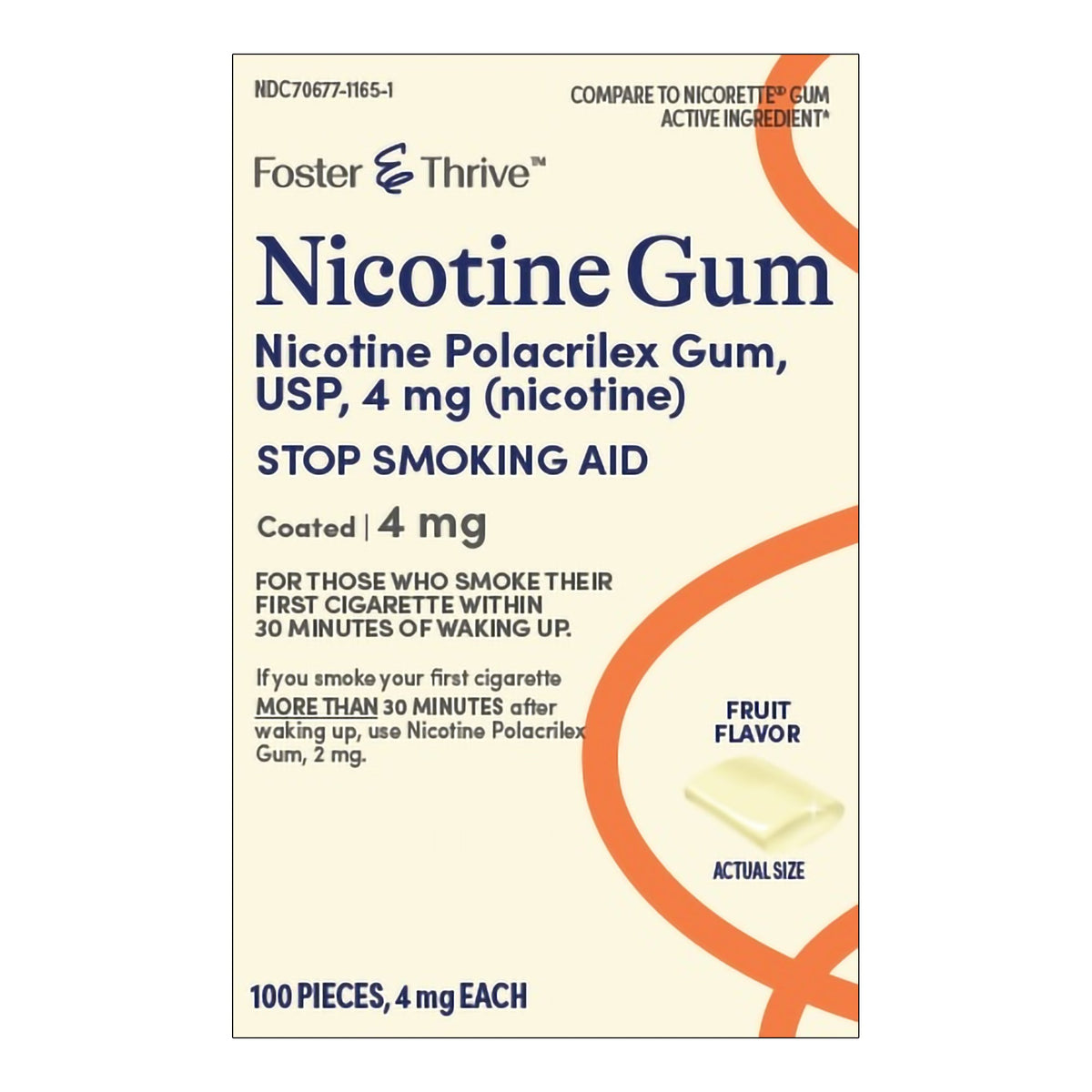Foster & Thrive Nicotine Polacrilex 4 mg (Nicotine) Gum, Fruit-Stop Smoking Aid Foster & Thrive 4 mg Strength Gum