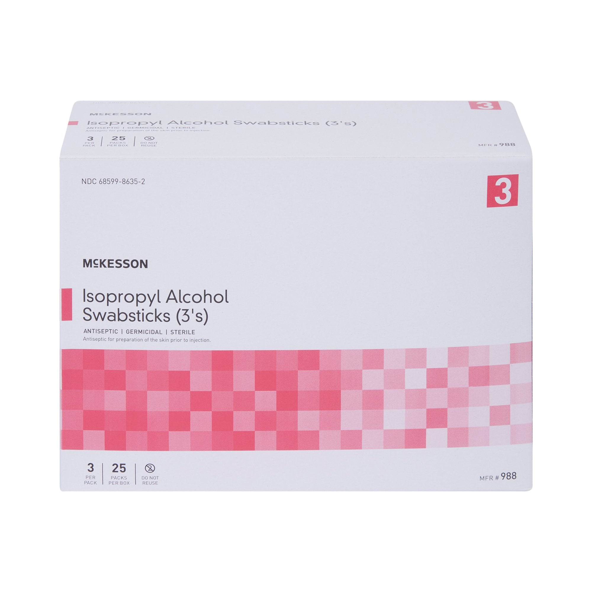 McKesson Impregnated Swabstick, 70% Isopropyl Alcohol-Impregnated Swabstick McKesson 70% Strength Isopropyl Alcohol Individual Packet Sterile