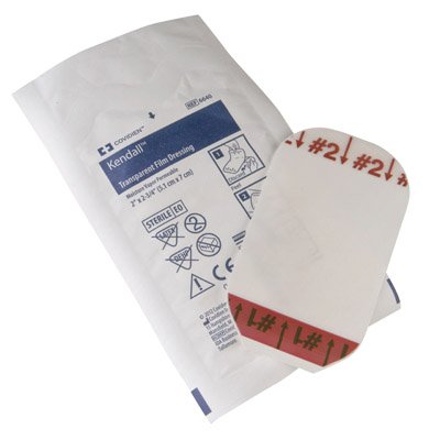 Kendall Transparent Film Dressing, 4 x 4 Inch-Transparent Film Dressing Kendall 4 X 4-3/4 Inch 2 Tab Delivery Rectangle Sterile
