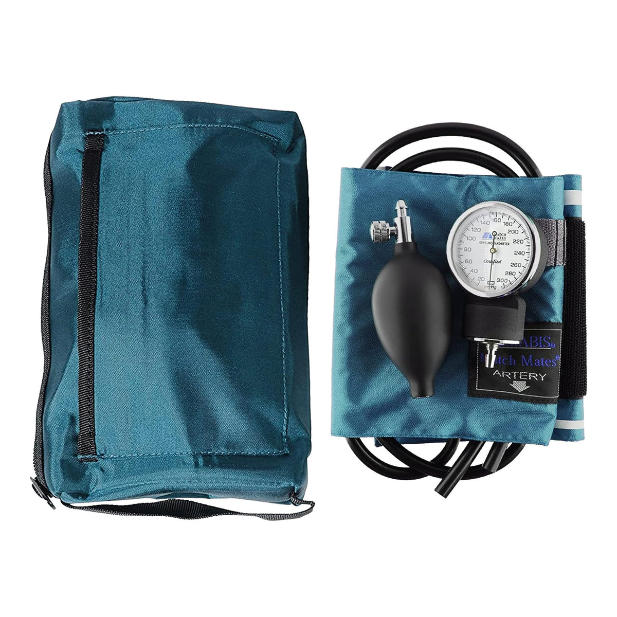 Mabis Match Mates Manual Aneroid / Stethoscope Set, Teal-Reusable Aneroid / Stethoscope Set MatchMates Dual Head Sprague Stethoscope Palm Aneroid