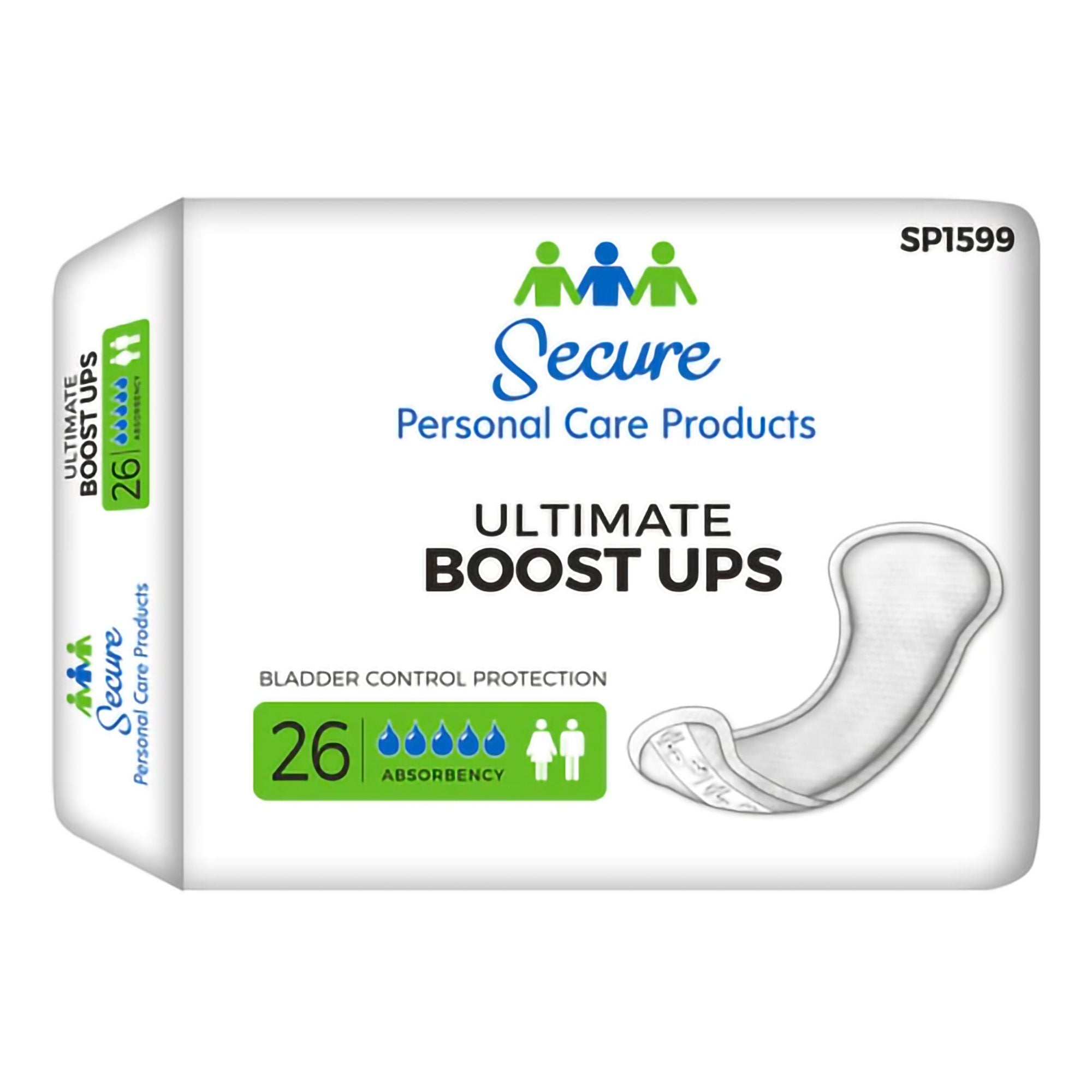 TotalDry Ultimate Boost Ups Absorbency Incontinence Booster Pad, 16-Inch Length-Booster Pad TotalDry Ultimate Boost Ups 16-1/2 Inch Length Moderate Absorbency Polymer Core One Size Fits Most