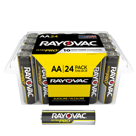 Rayovac Ultra Pro Alkaline AA Batteries, 24 Pack-Alkaline Battery Rayovac Ultra Pro AA Cell 1.5V Disposable 24 Pack