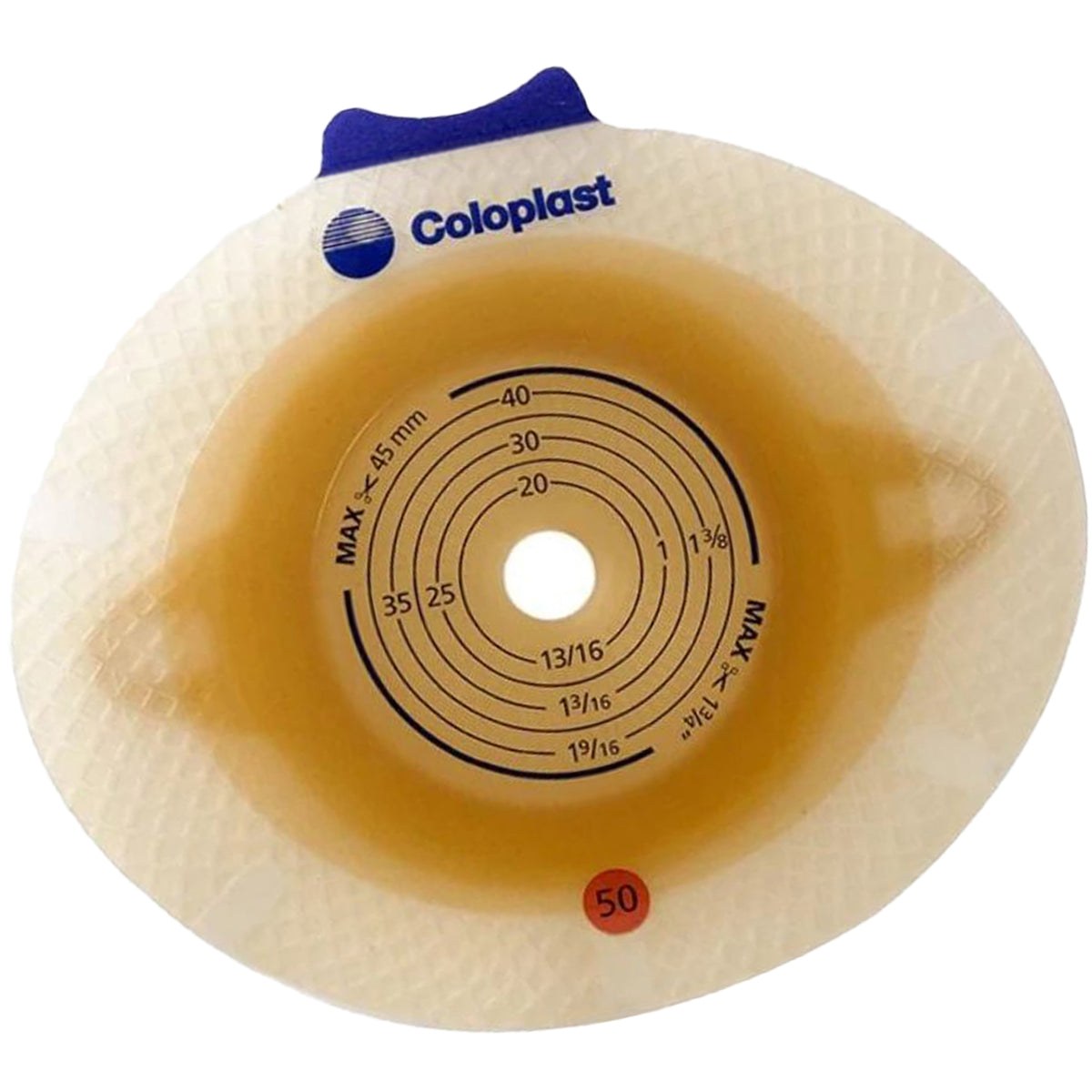 SenSura Click Ostomy Barrier With 3/8-1 Inch Stoma Opening-"Ostomy Barrier SenSura Click Trim to Fit, Standard Wear Double Layer Adhesive 50 mm Flange Red Code System 3/8 to 1-3/4 Inch Opening"