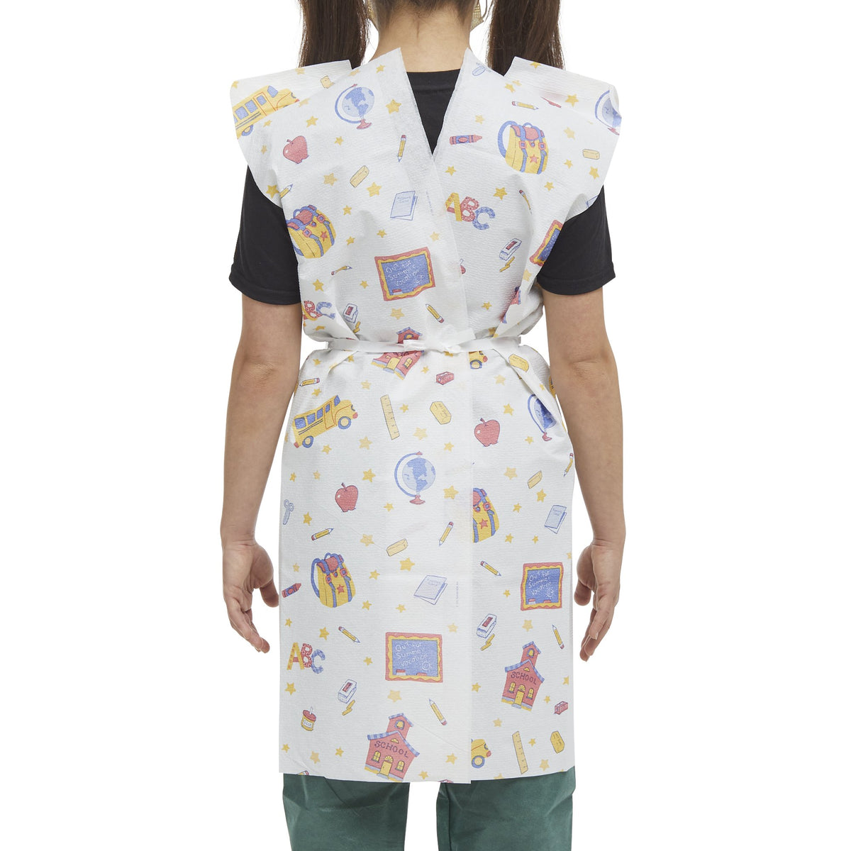 McKesson Pediatric Exam Gown, Medium, School Time Print-Patient Exam Gown McKesson Child Size Kid Design (Schooltime Print) Disposable
