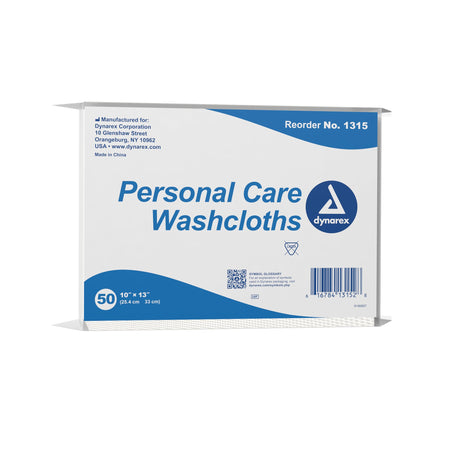 dynarex� Disposable Washcloth, 10 x 13 Inch-Washcloth Dynarex� 10 X 13 Inch White Disposable