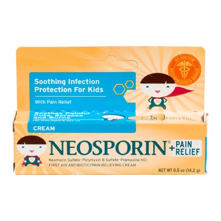 Neosporin + Pain Relief for Kids First Aid Antibiotic, oz. Tube-First Aid Antibiotic with Pain Relief Neosporin + Pain Relief Cream 0.5 oz. Tube