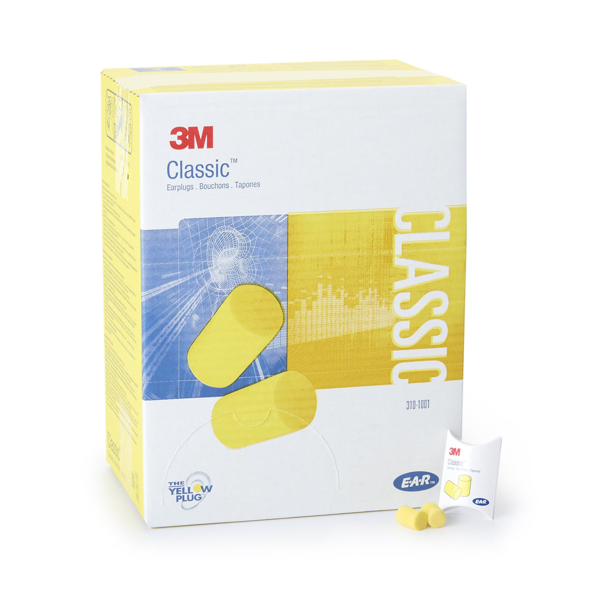 3M E-A-R Classic Cordless Earplugs-Ear Plugs 3M E-A-R Classic Cordless One Size Fits Most Yellow