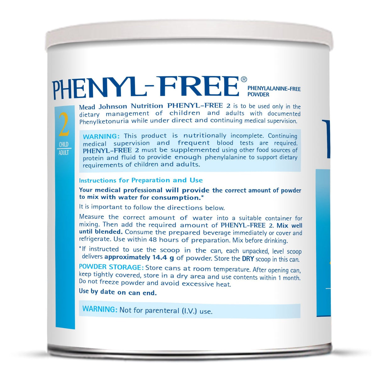 Phenyl-Free® 2 Vanilla Medical Food for the Dietary Management of PKU, 1 lb. Can - Nutritionals and Feeding Supplies>Nutri...