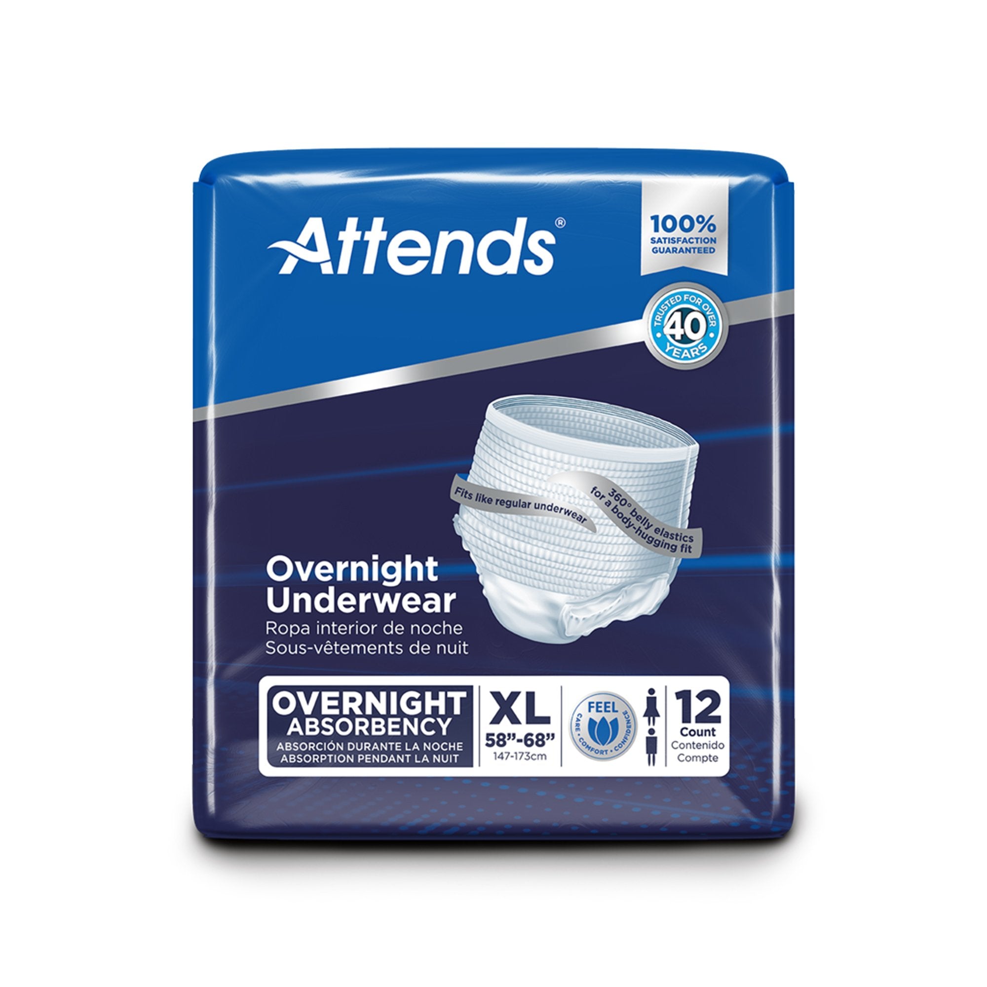Attends® Overnight Underwear with Extended Wear Protection, X-Large - Incontinence>Adult Briefs and Protective Undergarmen...