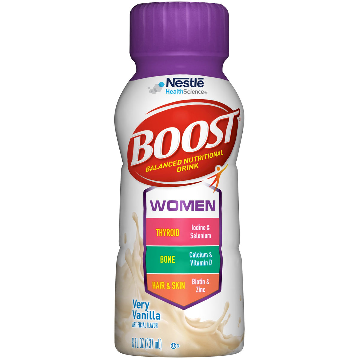 Boost Women Vanilla Balanced Nutritional Drink, 8 oz. Bottle-Oral Supplement Boost Women Very Vanilla Flavor Liquid 8 oz. Bottle
