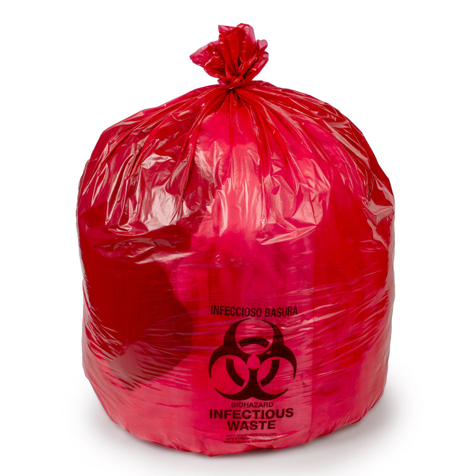Colonial Bag Biohazard Waste Bag, 33 gallon Capacity, 33 x 40 Inch - Housekeeping>Bags>Biohazard Bags - Colonial Bag Corp