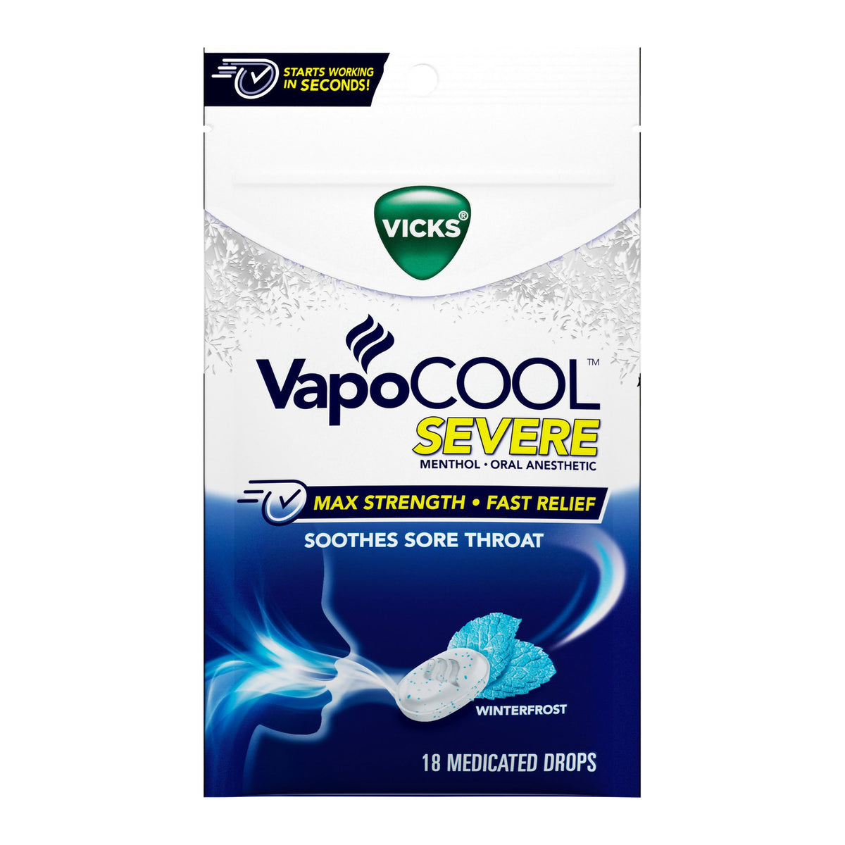 Vicks VapoCool Severe Medicated Drops Winterfrost - Pharmaceuticals>Over the Counter>Cough and Cold Relief - Procter & Gamble