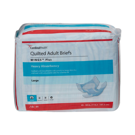 Wings™ Plus Quilted Heavy Absorbency Incontinence Brief, Large - Incontinence>Adult Briefs and Protective Undergarments -...