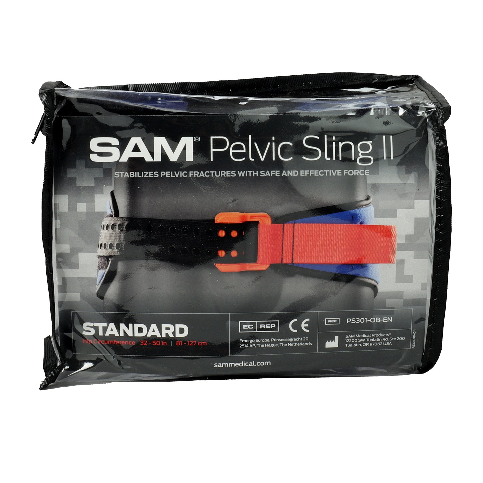 SAM Pelvic Sling II Pelvic Belt-Emergency Pelvic Binder SAM Pelvic Sling II Standard Buckle / Hook and Loop Strap Closure Pelvis