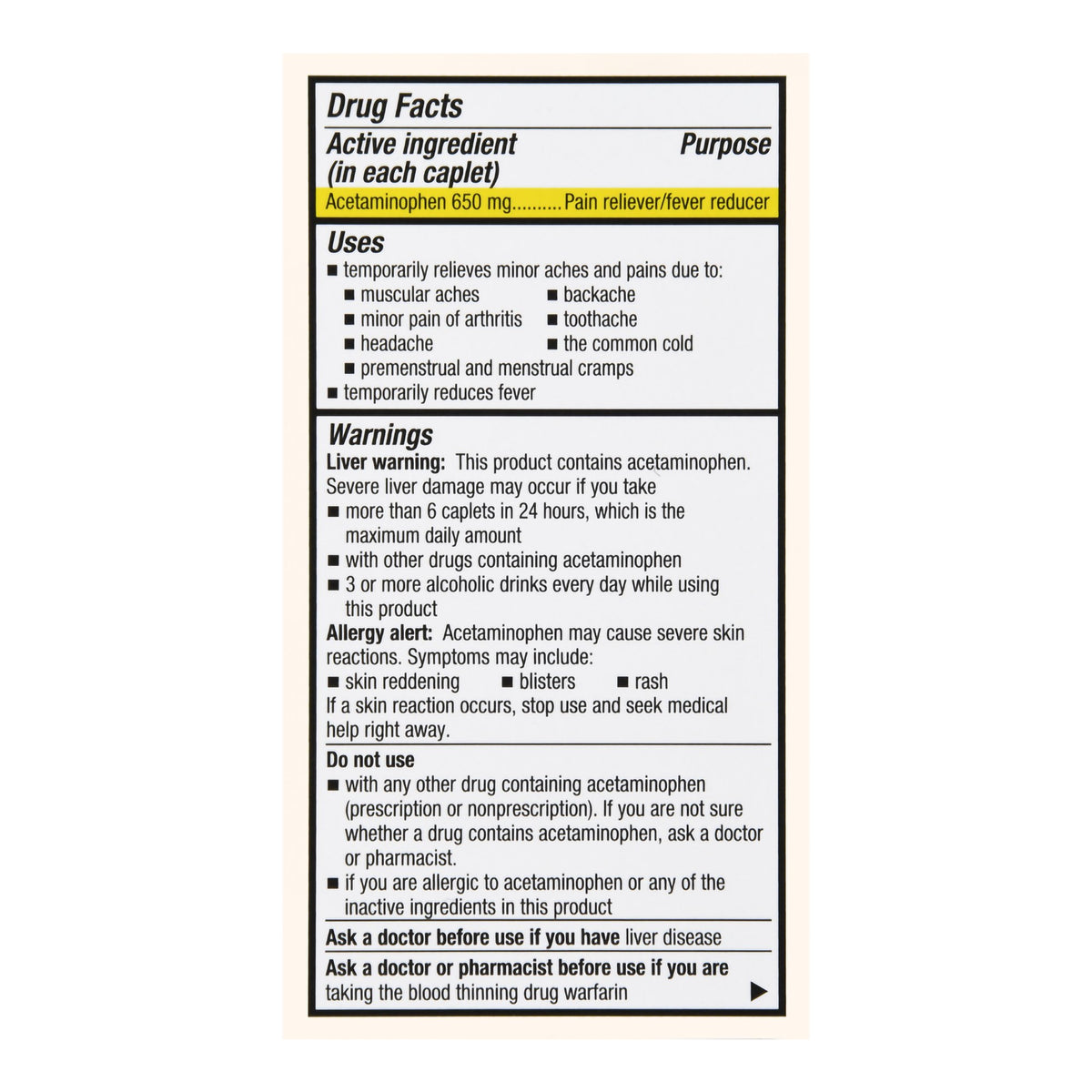 Foster & Thrive 8 Hour Pain Relief Acetaminophen 650 mg Caplets-Pain Relief Foster & Thrive 650 mg Strength Acetaminophen Capsule 100 Per Bottle