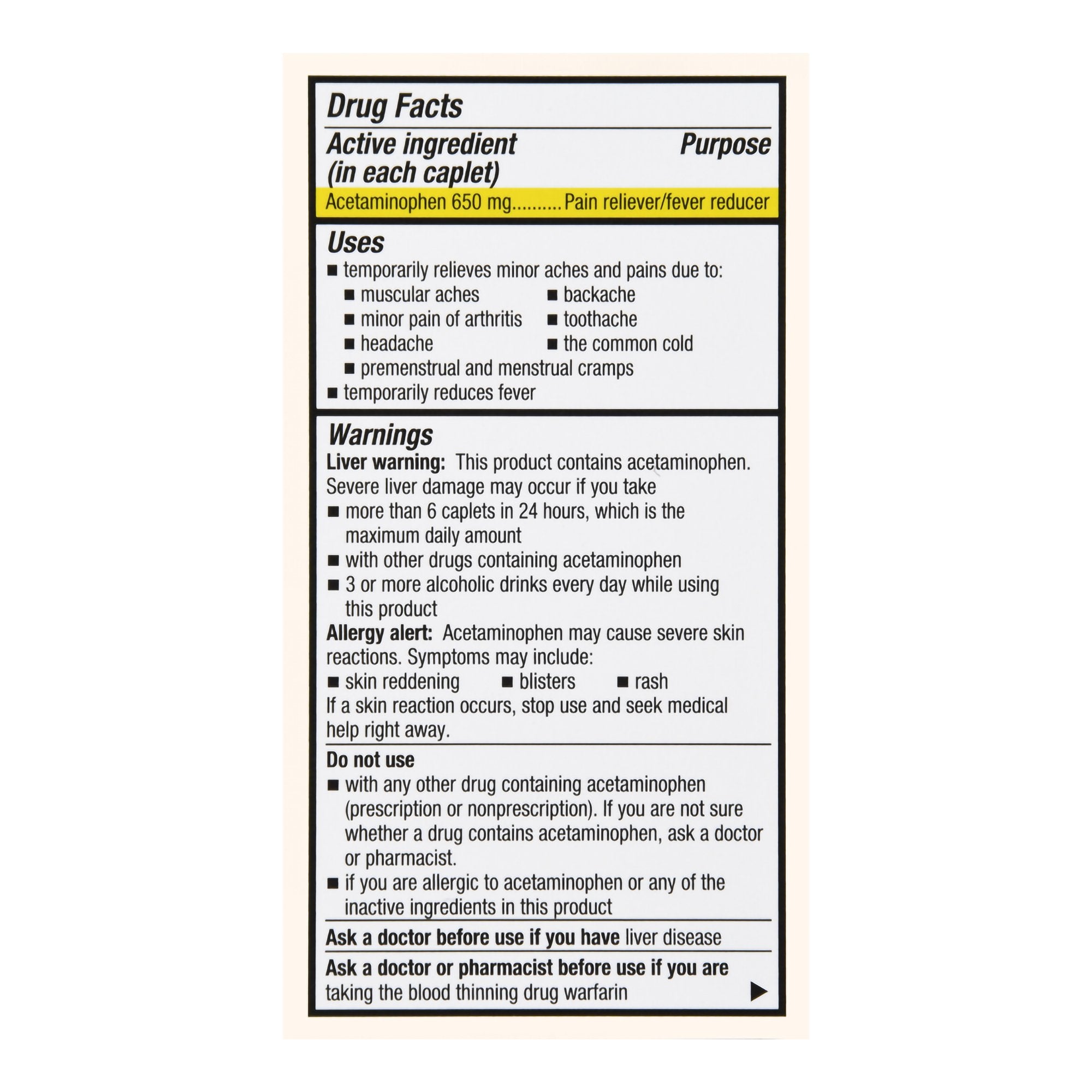 Foster & Thrive 8 Hour Pain Relief Acetaminophen 650 mg Caplets-Pain Relief Foster & Thrive 650 mg Strength Acetaminophen Capsule 100 Per Bottle