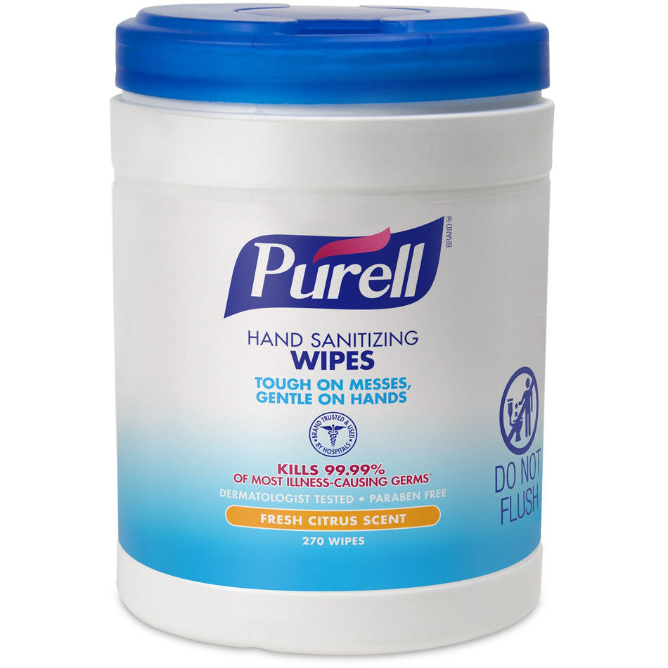 Purell� Hand Sanitizing Wipes, Canister-Hand Sanitizing Wipe Purell� 270 Count BZK (Benzalkonium Chloride) Wipe Canister