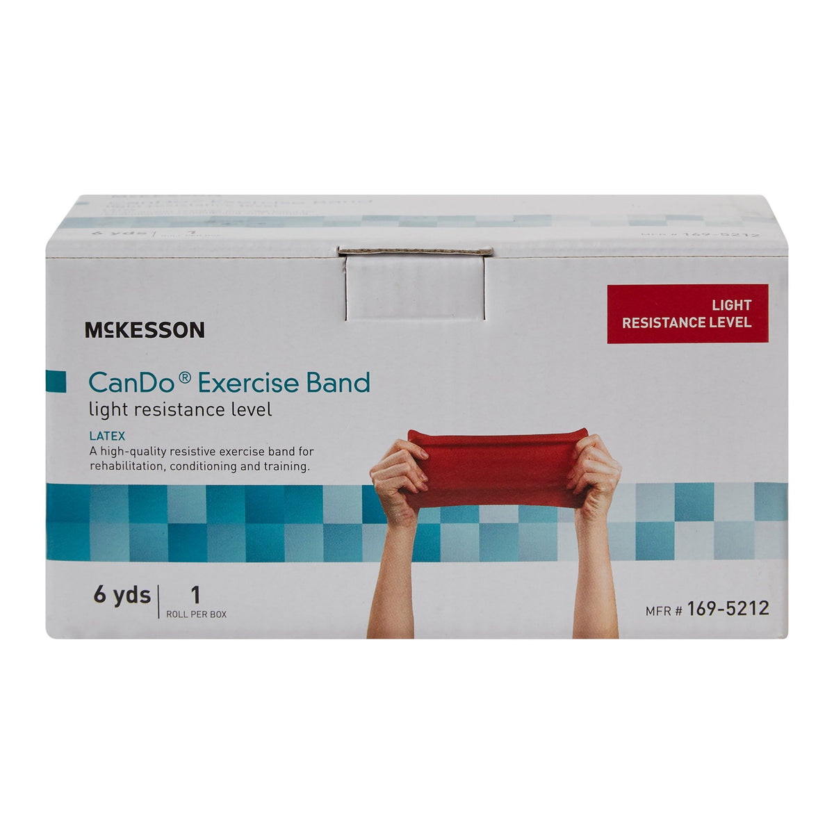 McKesson Exercise Resistance Band, Red, 5 Inch x 6 Yard, Light Resistance-Exercise Resistance Band McKesson CanDo Red 5 Inch X 6 Yard Light Resistance
