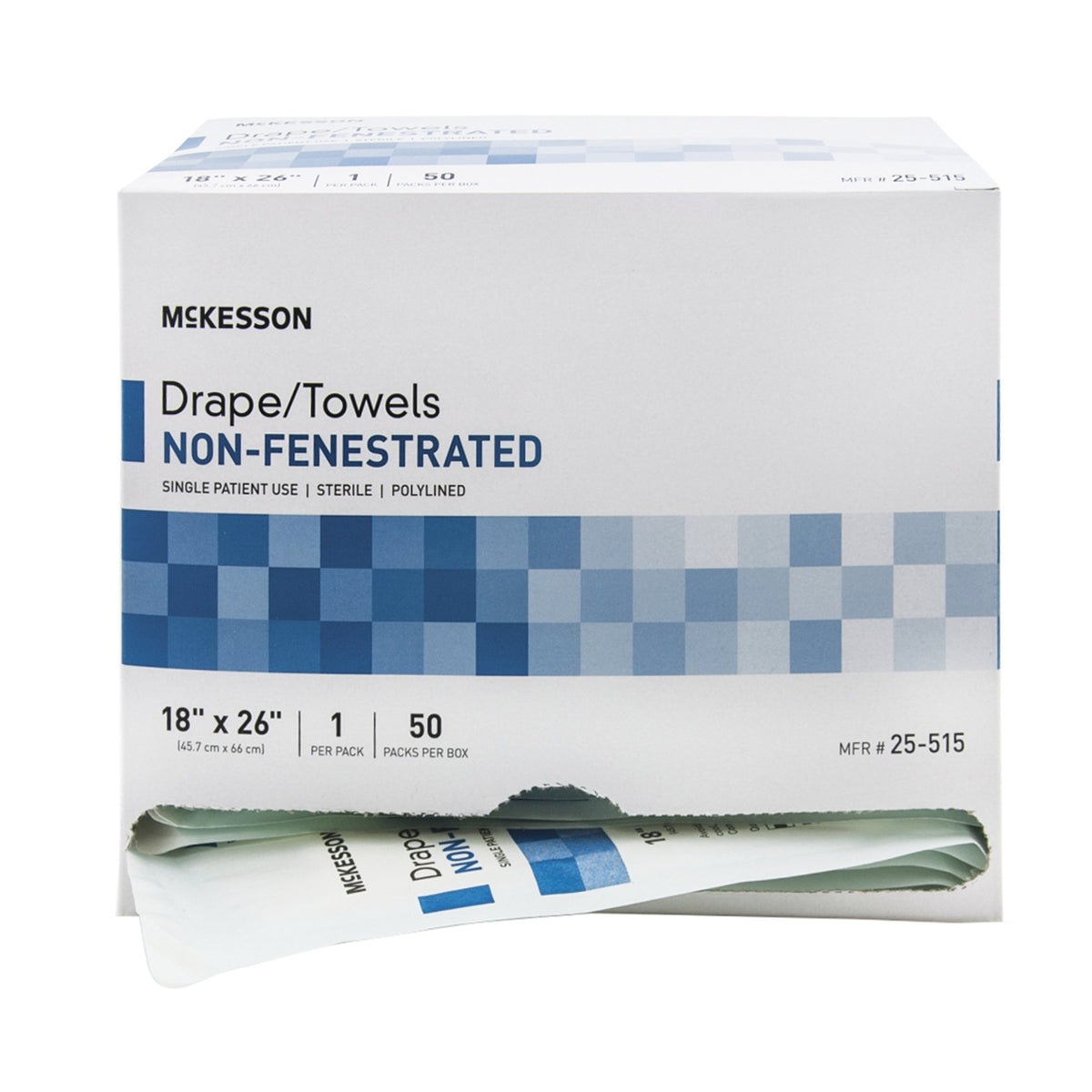 McKesson Sterile Poly Lined Towel Drape, 18 x 26 Inch-General Purpose Drape McKesson Poly Lined Towel Drape 18 W X 26 L Inch Sterile