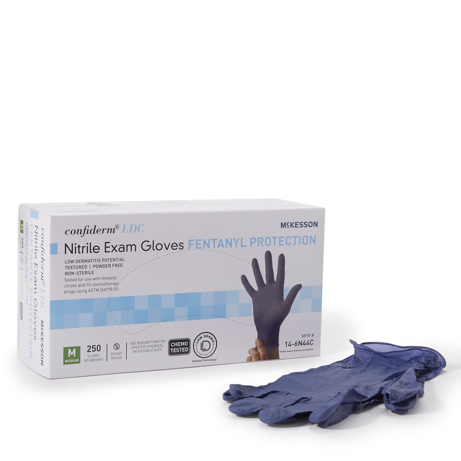 McKesson Confiderm® LDC Exam Glove, Medium, Blue - Gloves>Exam Gloves - McKesson Brand