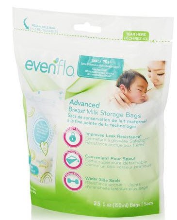 Evenflo Breast Milk Storage Bag-Breast Milk Storage Bag Evenflo 5 oz. Food Grade Material