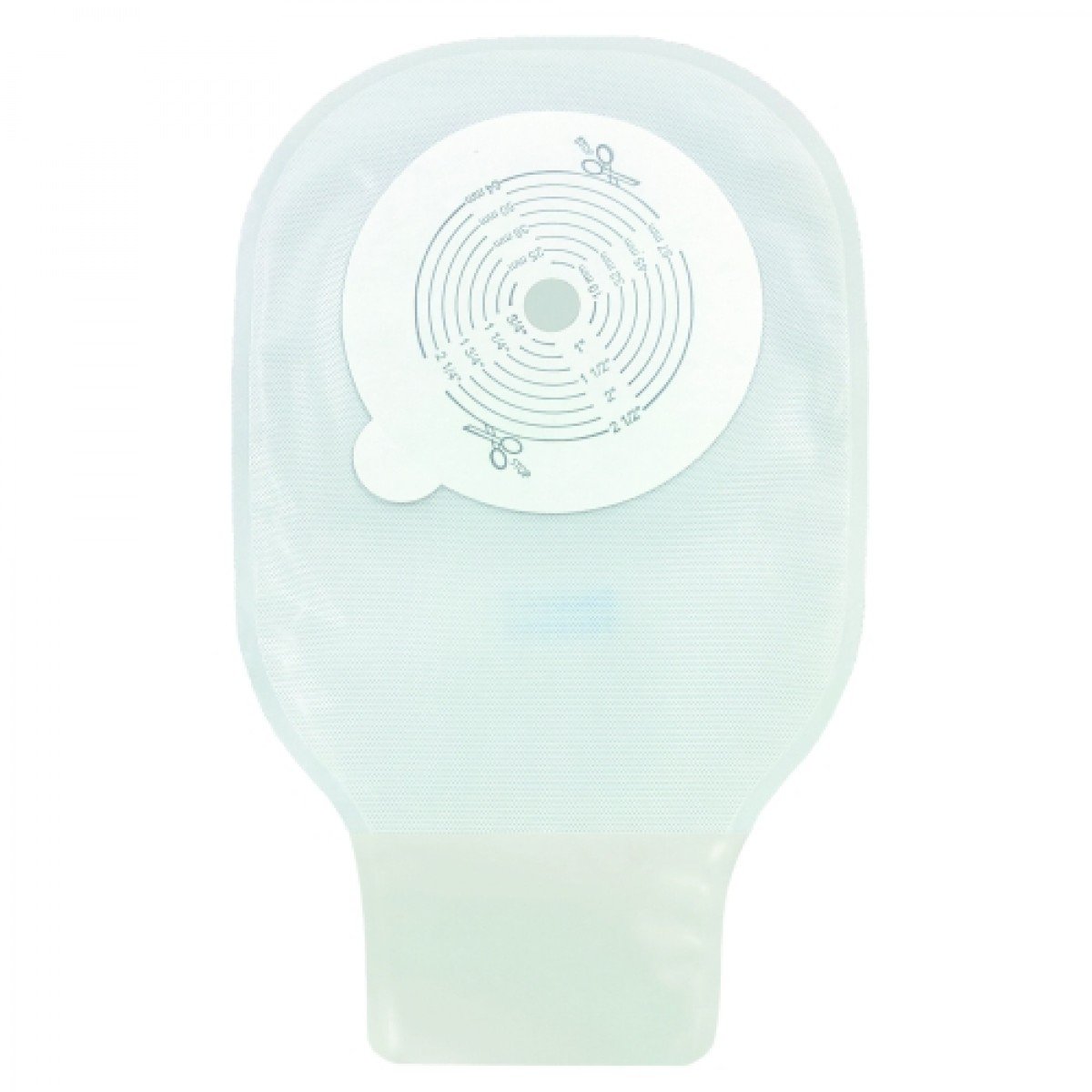 Securi-T One-Piece Drainable Transparent Ostomy Pouch, 9 Inch Length, 1/2 to 2 Inch Flange-"Ostomy Pouch Securi-T One-Piece System 9 Inch Length Flat, Trim To Fit 1/2 to 2-1/2 Inch Stoma Drainable"
