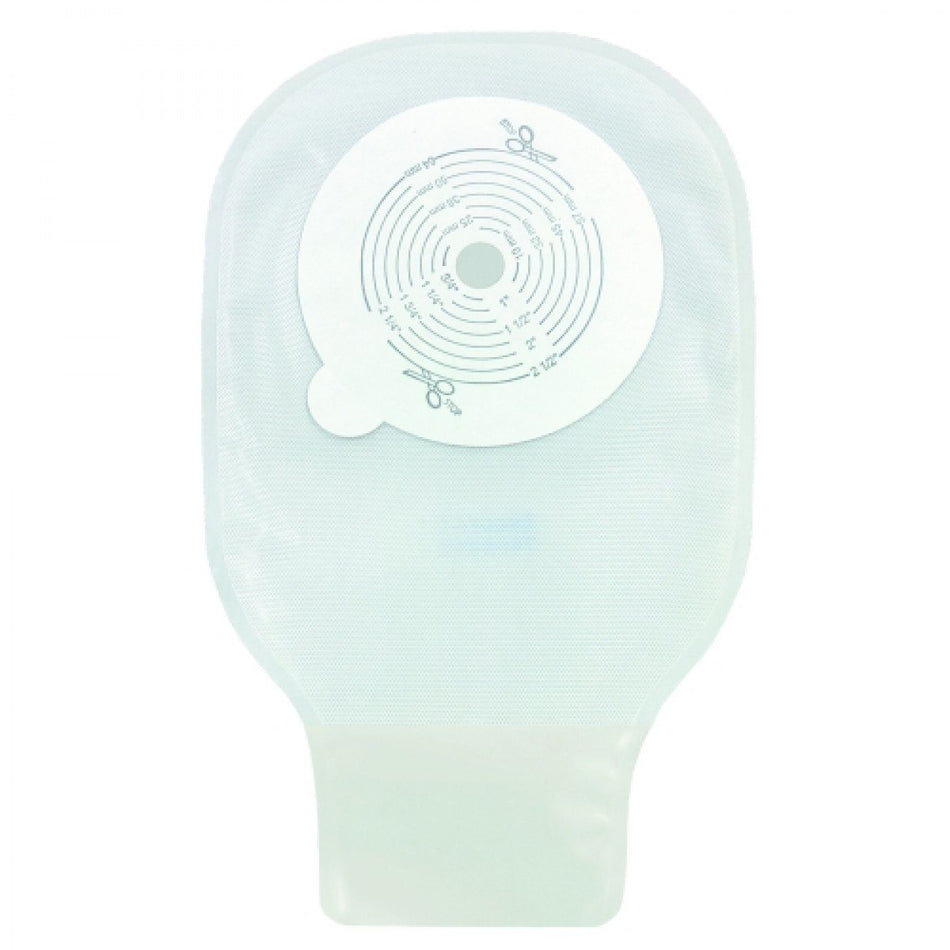 Securi-T One-Piece Drainable Transparent Ostomy Pouch, 9 Inch Length, 1/2 to 2 Inch Flange-"Ostomy Pouch Securi-T One-Piece System 9 Inch Length Flat, Trim To Fit 1/2 to 2-1/2 Inch Stoma Drainable"