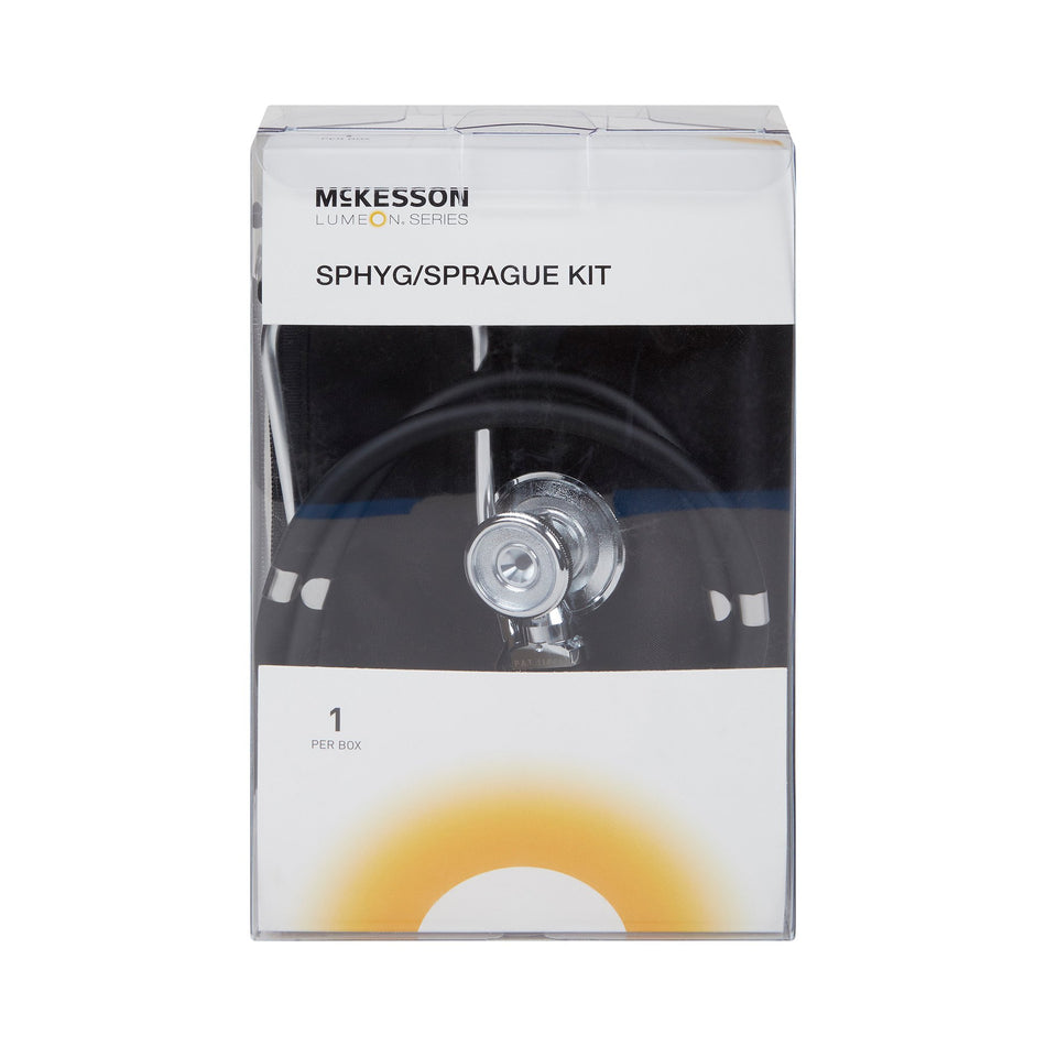 McKesson Aneroid Sphygmomanometer/Sprague Kit-Reusable Aneroid / Stethoscope Set McKesson Brand 23 to 33 cm Adult Cuff Dual Head Sprague Stethoscope Pocket Aneroid