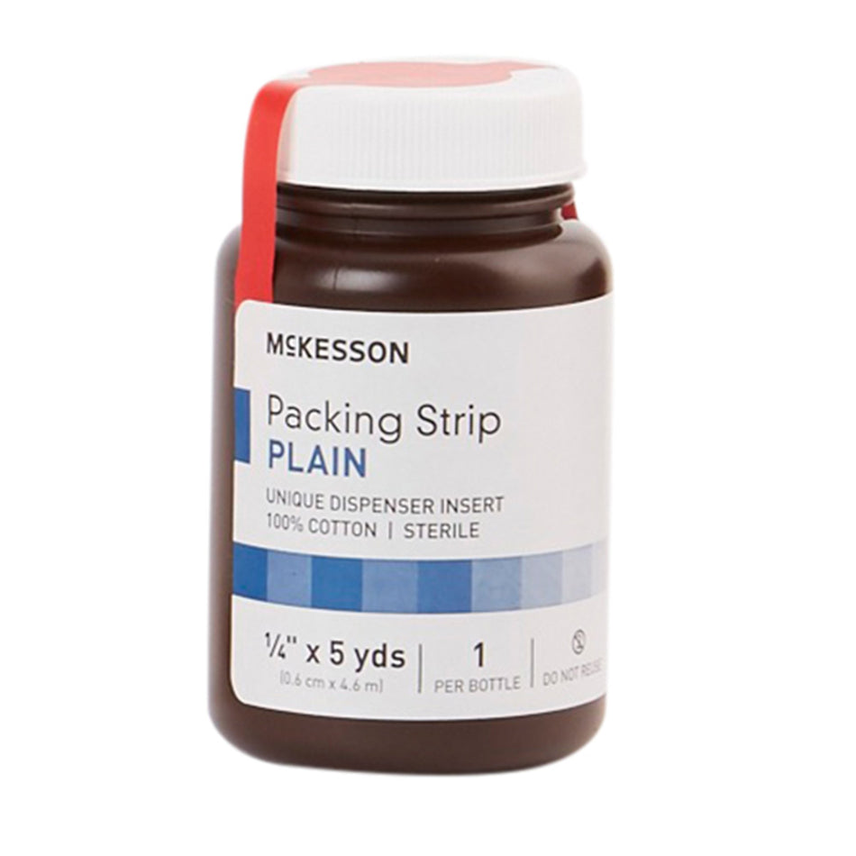 McKesson Nonimpregnated Wound Packing Strip, Inch x 5 Yard-Wound Packing Strip McKesson Non-impregnated 1/4 Inch X 5 Yard Sterile Plain