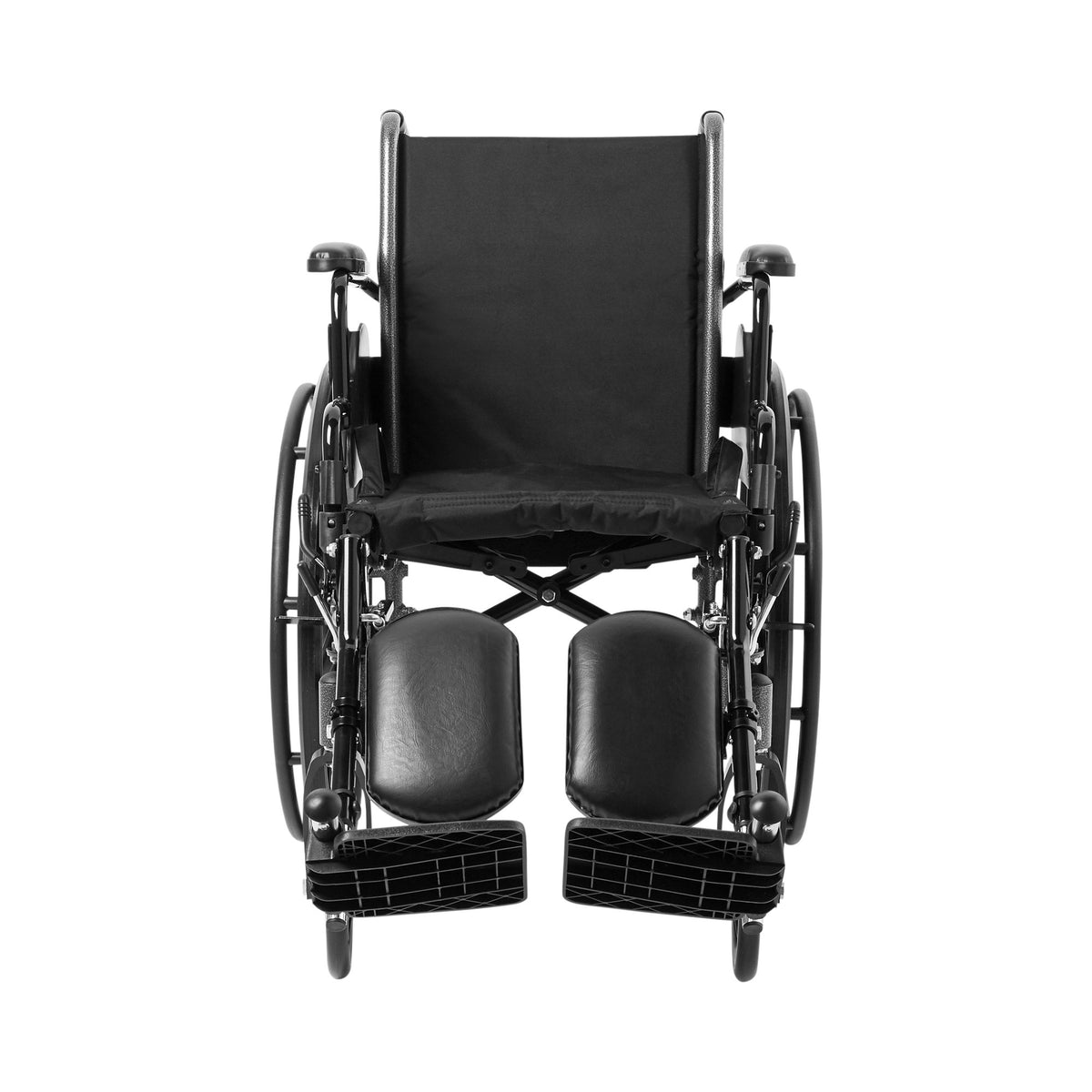 McKesson Lightweight Wheelchair, 16 Inch Seat Width-Lightweight Wheelchair McKesson Dual Axle Desk Length Arm Swing-Away Elevating Legrest Black Upholstery 16 Inch Seat Width Adult 300 lbs. Weight Capacity