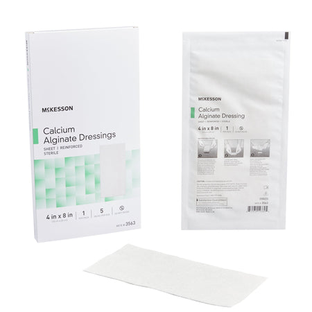 McKesson Alginate Dressing, 4 x 8 inch-Alginate Dressing McKesson 4 X 8 Inch Rectangle