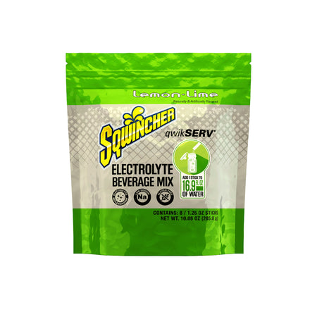 Sqwincher QwikServ Lemon-Lime Electrolyte Replenishment Drink Mix-Oral Electrolyte Solution Sqwincher Qwikserv Lemon-Lime Flavor 1.26 oz. Electrolyte