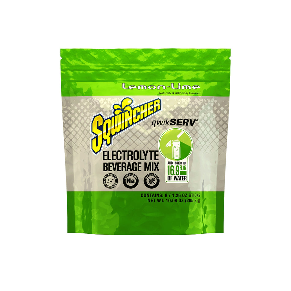 Sqwincher QwikServ Lemon-Lime Electrolyte Replenishment Drink Mix-Oral Electrolyte Solution Sqwincher Qwikserv Lemon-Lime Flavor 1.26 oz. Electrolyte
