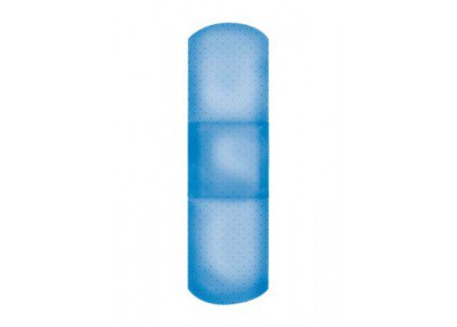 American White Cross Blue Metal Detectable Adhesive Strip, 1 x 3 Inch-Metal Detectable Adhesive Strip American White Cross 1 X 3 Inch Fabric Rectangle Blue Sterile