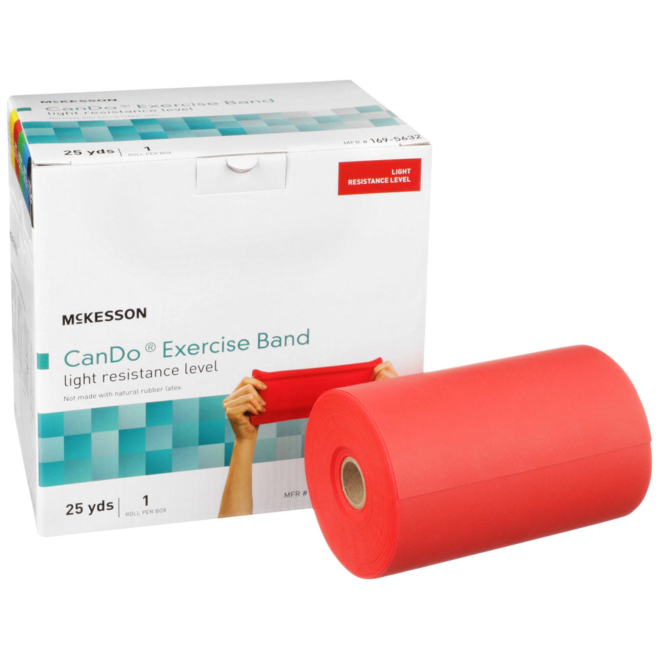 McKesson Exercise Resistance Band, Red, 5 Inch x 25 Yard, Light Resistance-Exercise Resistance Band McKesson CanDo� Red 5 Inch X 25 Yard Light Resistance