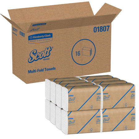 Scott 100% Recycled Fiber Multifold Towels, 9-1/5 X 9-2/5 Inch, White-Paper Towel Scott Multi-Fold 9-1/5 X 9-2/5 Inch