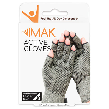 IMAK Compression Active Compression Glove, Medium-Compression Glove IMAK Compression Active Open Finger Medium Wrist Length Hand Specific Pair Cotton