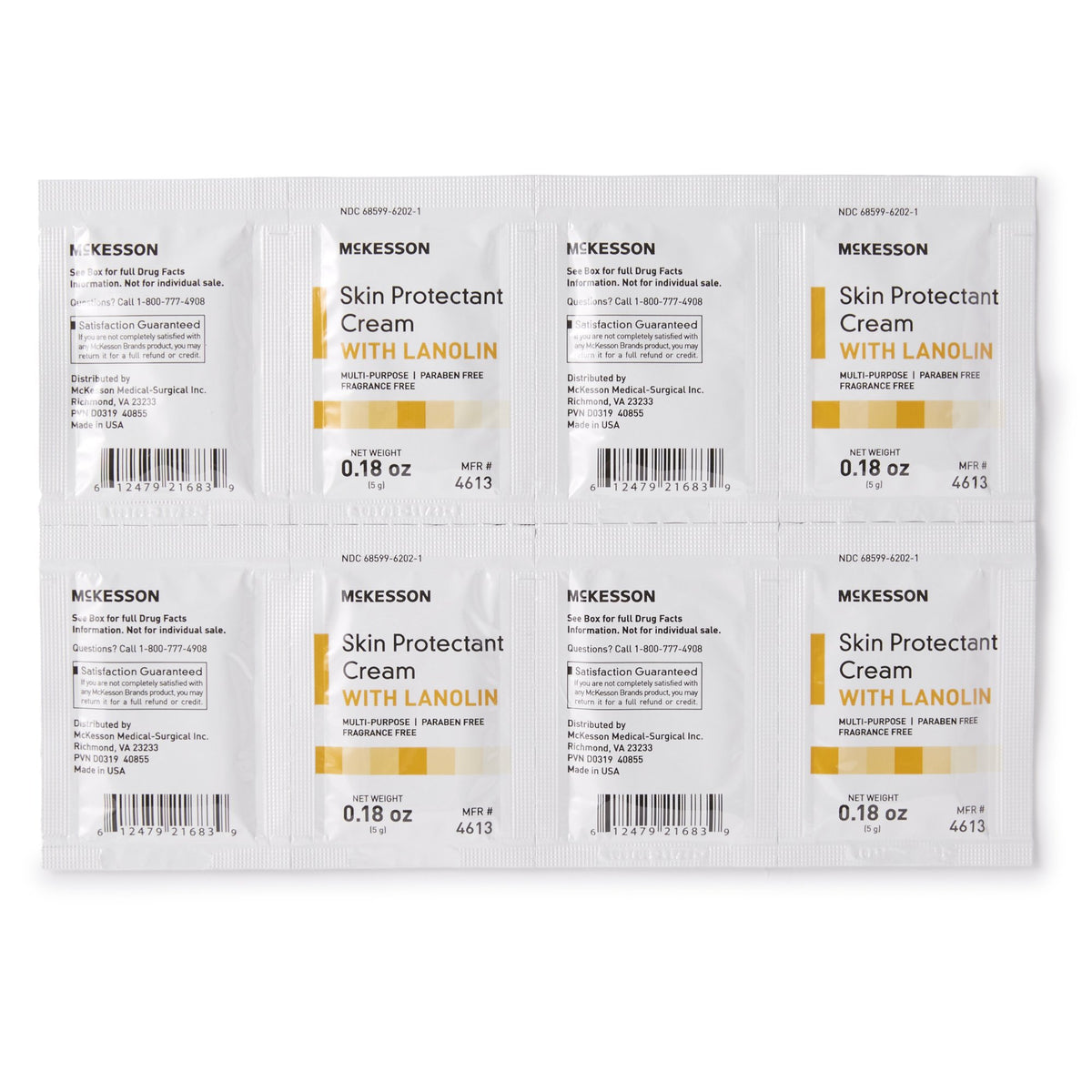McKesson Unscented Skin Protectant Cream, 5 Gram Individual Packet-Skin Protectant Mckesson 5 Gram Individual Packet Unscented Cream