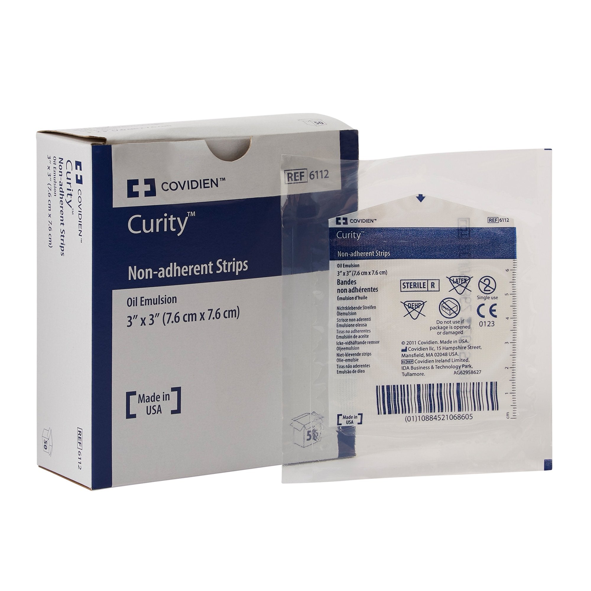 Curity Oil Emulsion Impregnated Dressing, 3 x 3 Inch-Oil Emulsion Impregnated Dressing Curity Square 3 X 3 Inch Sterile