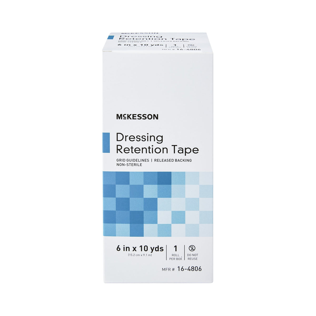 McKesson Nonwoven Fabric / Printed Release Paper Dressing Retention Tape, 6 Inch x 10 Yard, White-Water Resistant Dressing Retention Tape with Liner McKesson White 6 Inch X 10 Yard Nonwoven / Printed Release Paper NonSterile