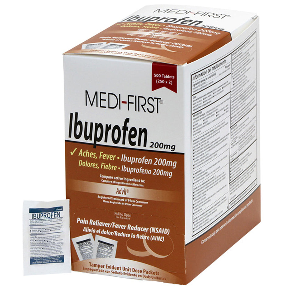 Medi-First Ibuprofen Pain Relief-Pain Relief Medi-First 200 mg Strength Ibuprofen Tablet 250 per Box