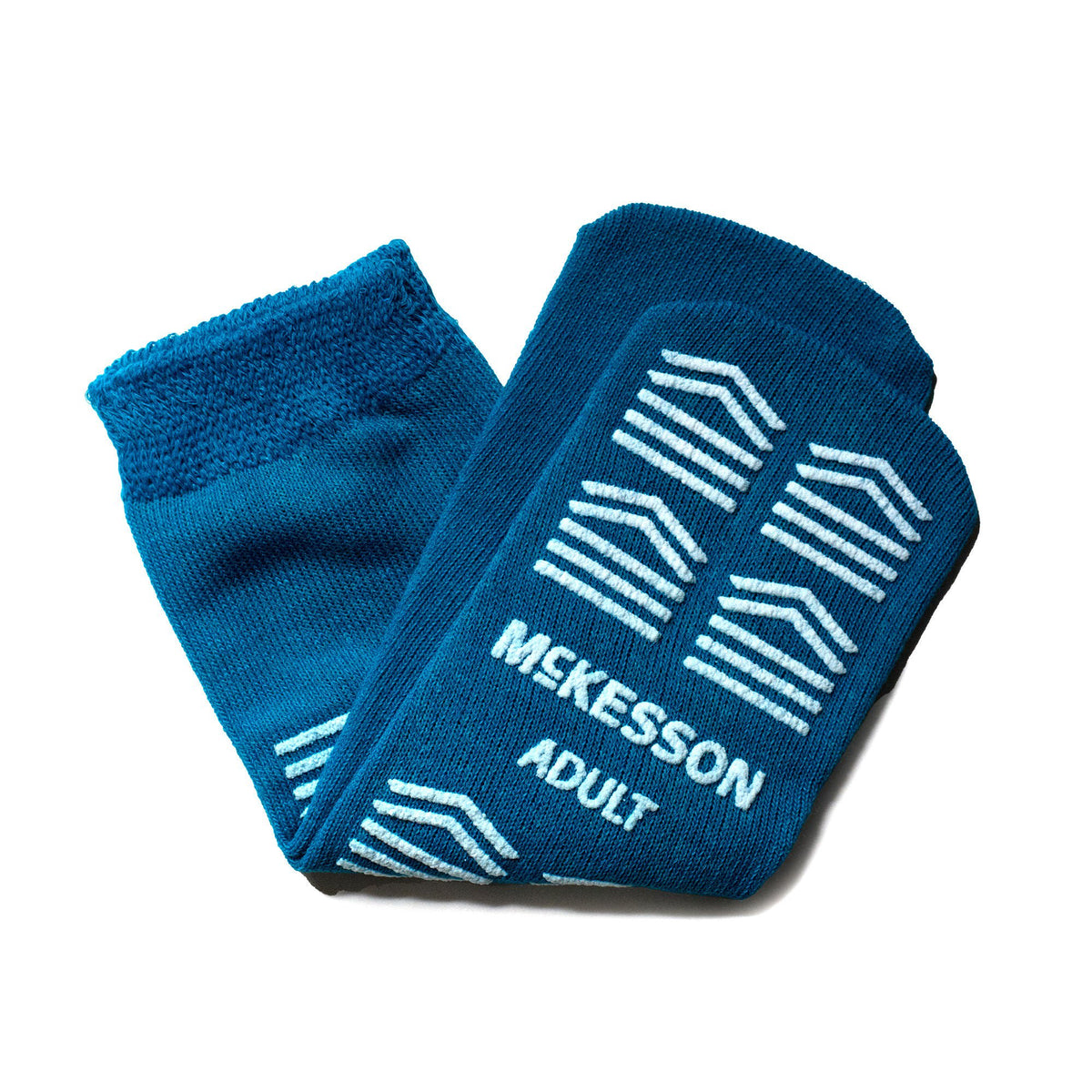 McKesson Slipper Socks, Single Tread, Adult, Teal - Apparel>Slippers and Slipper Socks - McKesson Brand