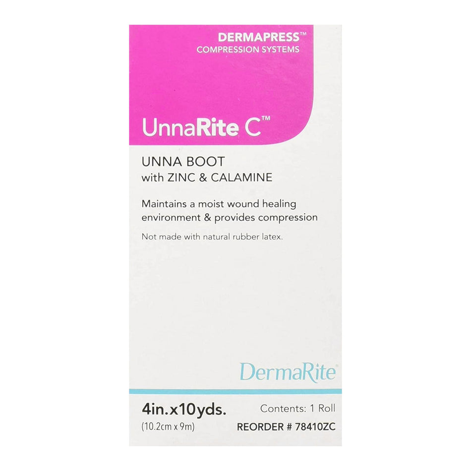 UnnaRite C� Unna Boot with Calamine and Zinc Oxide, 4 Inch x 10 Yard-Unna Boot UnnaRite C� Zinc Oxide / Calamine 4 Inch X 10 Yard