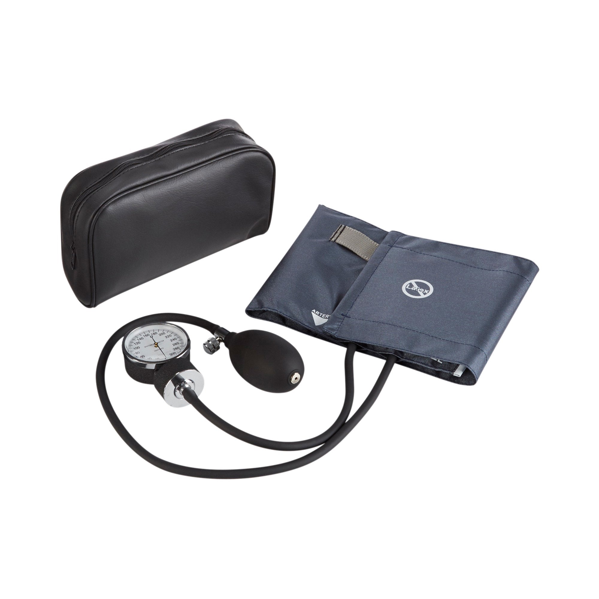 McKesson Brand Aneroid Sphygmomanometer with Cuff, 2-Tube, Pocket-Size, Handheld, Adult Medium Cuff, Dark Blue-Aneroid Sphygmomanometer Unit McKesson Brand Adult Cuff Nylon Cuff 23 - 40 cm Pocket Aneroid