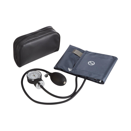 McKesson Brand Aneroid Sphygmomanometer with Cuff, 2-Tube, Pocket-Size, Handheld, Adult Medium Cuff, Dark Blue-Aneroid Sphygmomanometer Unit McKesson Brand Adult Cuff Nylon Cuff 23 - 40 cm Pocket Aneroid